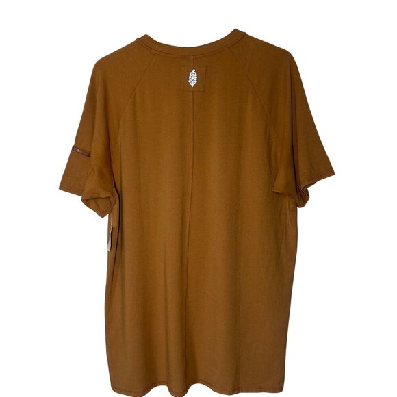 Free People Movement Hot Shot Oversized Tunic Tee Womens Size XS Slouchy Camel - Picture 12 of 12